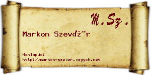 Markon Szevér névjegykártya